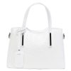 Leder 5136 weiße Handtasche