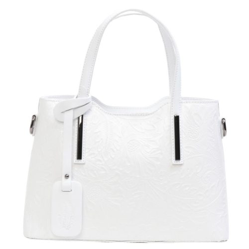 Leder 5136 weiße Handtasche