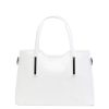 Leder 5136 weiße Handtasche