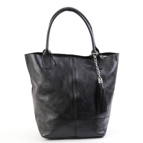 Leder 5230 schwarze Schultertasche