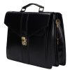 Aktentasche Leder 1723 schwarze 2 Fächer klein