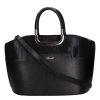 Karen 9079 schwarz-gemusterter Faserleder Tasche