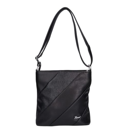 Karen 9481 schwarze glänzende Faserleder Damen Tasche