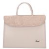 Karen 284 beige Blumen Faserleder Damen Aktentasche