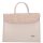 Karen 284 beige Blumen Faserleder Damen Aktentasche