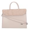 Karen 284 beige Blumen Faserleder Damen Aktentasche