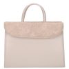 Karen 284 beige Blumen Faserleder Damen Aktentasche