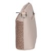 Karen 9358 beige braune Blumen Faserleder Handtasche für Damen