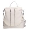 Chiara Faserleder Rucksack und Schultertasche L 312 weiß