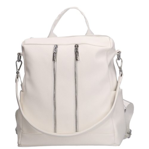 Chiara Faserleder Rucksack und Schultertasche L 312 weiß