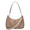 Chiara Faserleder Tasche M 8022 braune Blumen