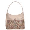 Chiara Faserleder Tasche M 8035 beige Blumen