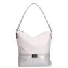 Karen Faserleder Tasche 1337 Bis Weiß Silber