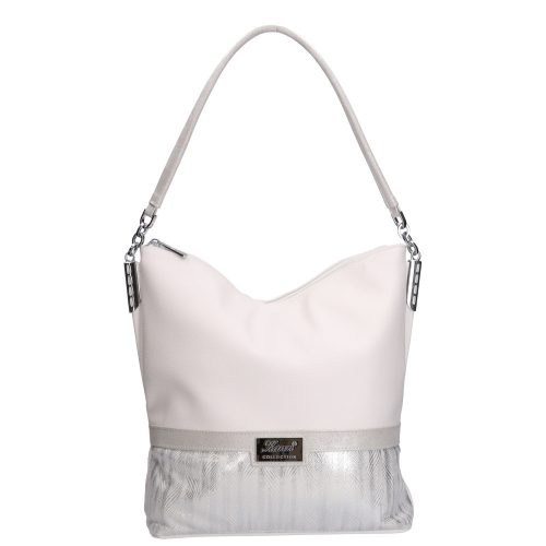 Karen Faserleder Tasche 1337 Bis Weiß Silber