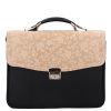 Karen Faserleder Tasche 2005 Schwarz Braun Blume