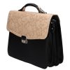 Karen Faserleder Tasche 2005 Schwarz Braun Blume