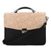Karen Faserleder Tasche 2005 Schwarz Braun Blume