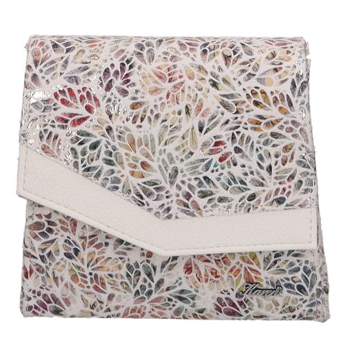 Karen Faserleder Tasche 9517 Weiße Bunte Blume