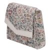 Karen Faserleder Tasche 9517 Weiße Bunte Blume