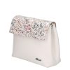 Karen Faserleder Tasche D 383 Weiß Bunte Blume