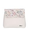 Karen Faserleder Tasche D 383 Weiß Bunte Blume