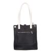 Chiara Faserleder Tasche L 322 bis schwarz weiß