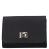 Karen D 384 schwarze Faserleder Abendtasche