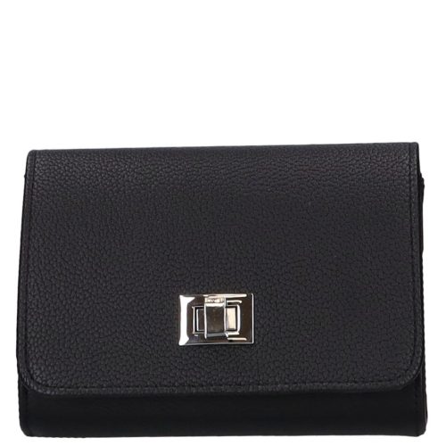 Karen D 384 schwarze Faserleder Abendtasche