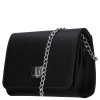Karen D 384 schwarze Faserleder Abendtasche
