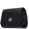Karen D 384 schwarze Blumenmuster Faserleder Abendtasche